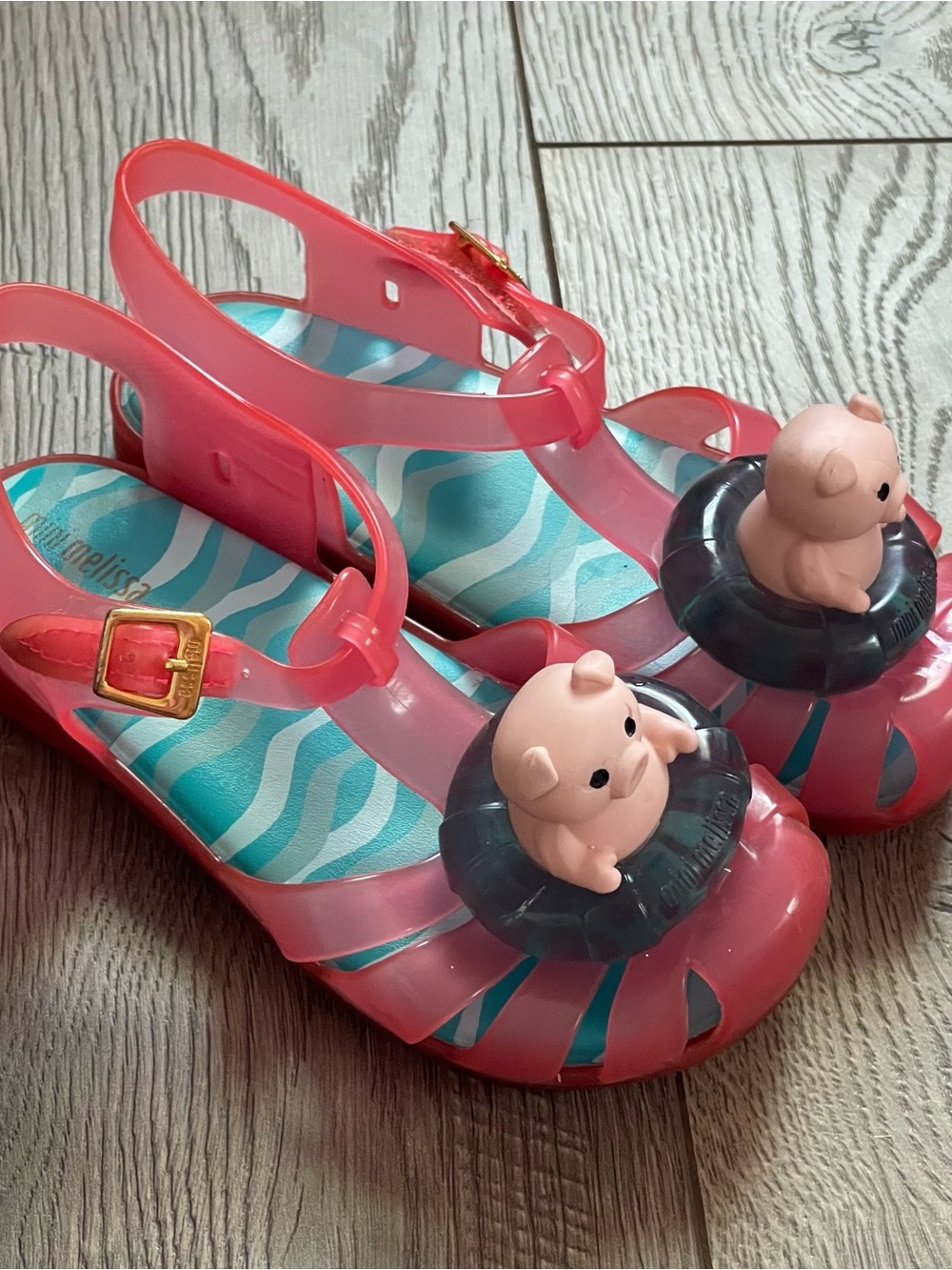 Mini Melissa Piggy Pool Float Toddler 11 Jelly Sandals
